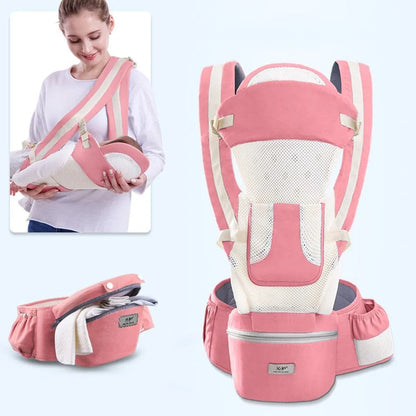 Ergonomic Baby Carrier Backpack - Newborn Hipseat Carrier, Front Facing Kangaroo Baby Wrap Sling for Comfortable Travel