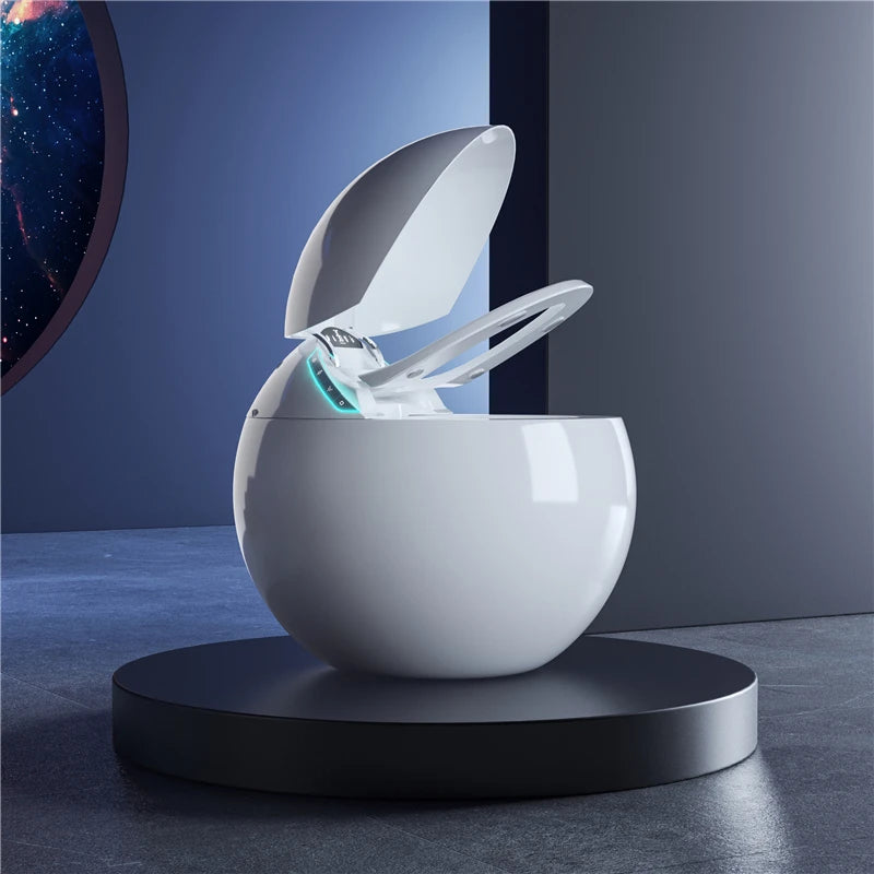 Modern Round Smart Toilet - Intelligent Auto Flush Electric Bidet WC Bowl