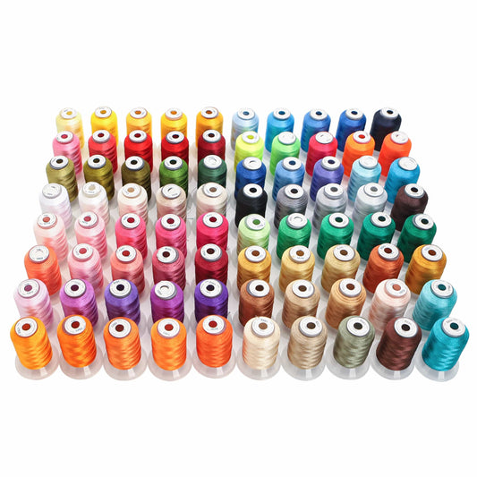 Premium Polyester Embroidery Thread Set: 80 Colors, 500M Spools - Brother, Babylock, Janome, Singer Compatible