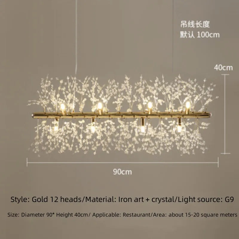 Modern Fireworks Crystal Chandelier | Dimmable LED Light for Bars & Clothing Stores