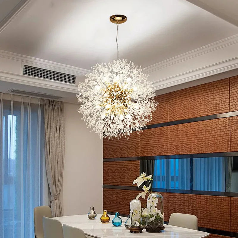 Modern Fireworks Crystal Chandelier | Dimmable LED Light for Bars & Clothing Stores