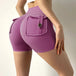 Women Sport Shorts Pockets Gym - Sexy High Waist Push Up Scrunch Biker Shorts