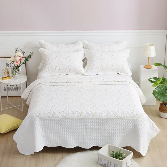 Luxury Euro Bedspread - 100% Cotton, Summer Quilt, Multi-functional