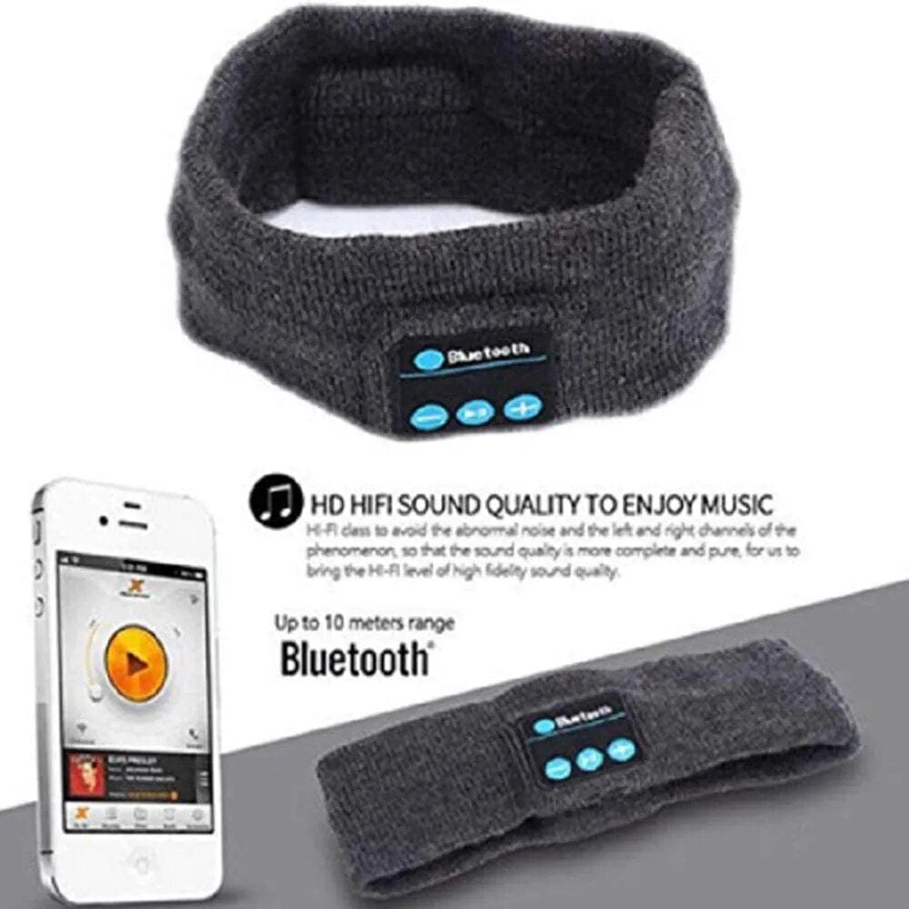 Wireless Bluetooth Headband Sleeping Headphones Sports Earphone Music Hat with Thin HD Stereo Speakers Eye Mask for Side Sleeper