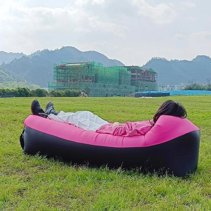 Trend Outdoor Products Fast Infaltable Air Sofa Bed Good Quality Sleeping Bag Inflatable Air Bag Lazy bag Beach Sofa 240*70cm