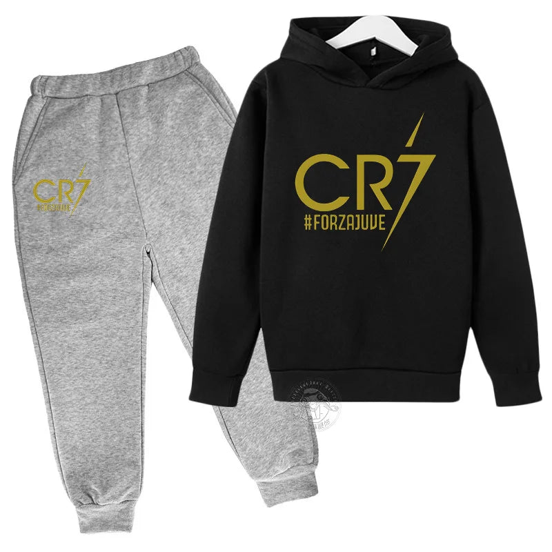 Trendy Football Boys CR7 Hoodie Set - Perfect Children's Long Sleeve Clothing