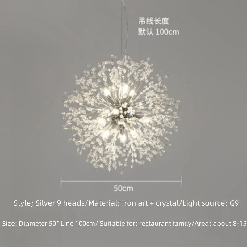 Modern Fireworks Crystal Chandelier | Dimmable LED Light for Bars & Clothing Stores