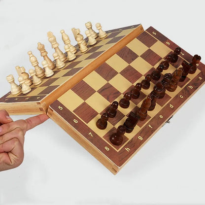 Magnetic Wooden Folding Chess Set for Kids and Adults