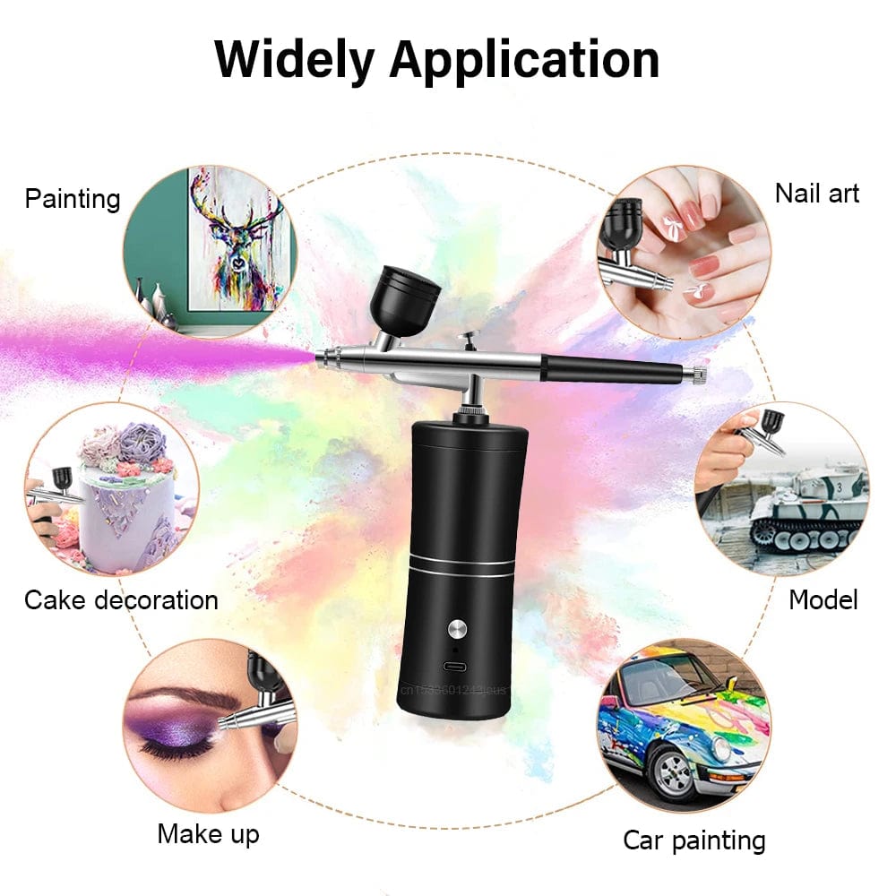 Portable Airbrush Nail Kit with Compressor - Ideal for Nail Art, Painting Crafts, and More