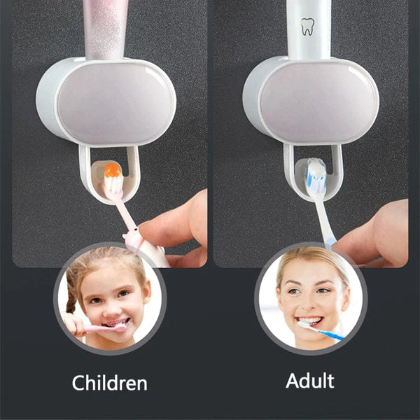 Simplify Your Routine: Automatic Toothpaste Dispenser with Toothbrush Holder for Effortless Dental Care