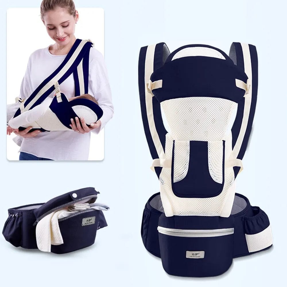 Ergonomic Baby Carrier Backpack - Newborn Hipseat for Comfortable Travel and Babywearing