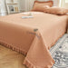 Luxury Soft Knitted Cotton Ruffle Bedspread – Comfortable Quilted Double Bed Cover Set