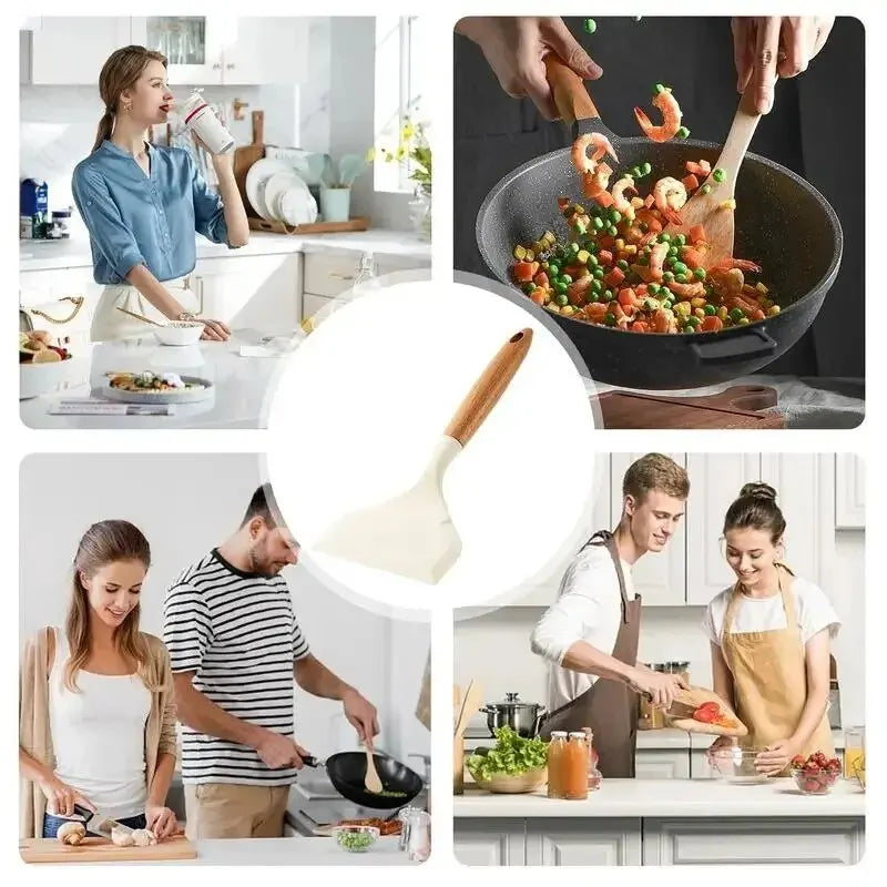 Cooking Utensils - Non-Stick Kitchen Scraper & Pizza Shovel