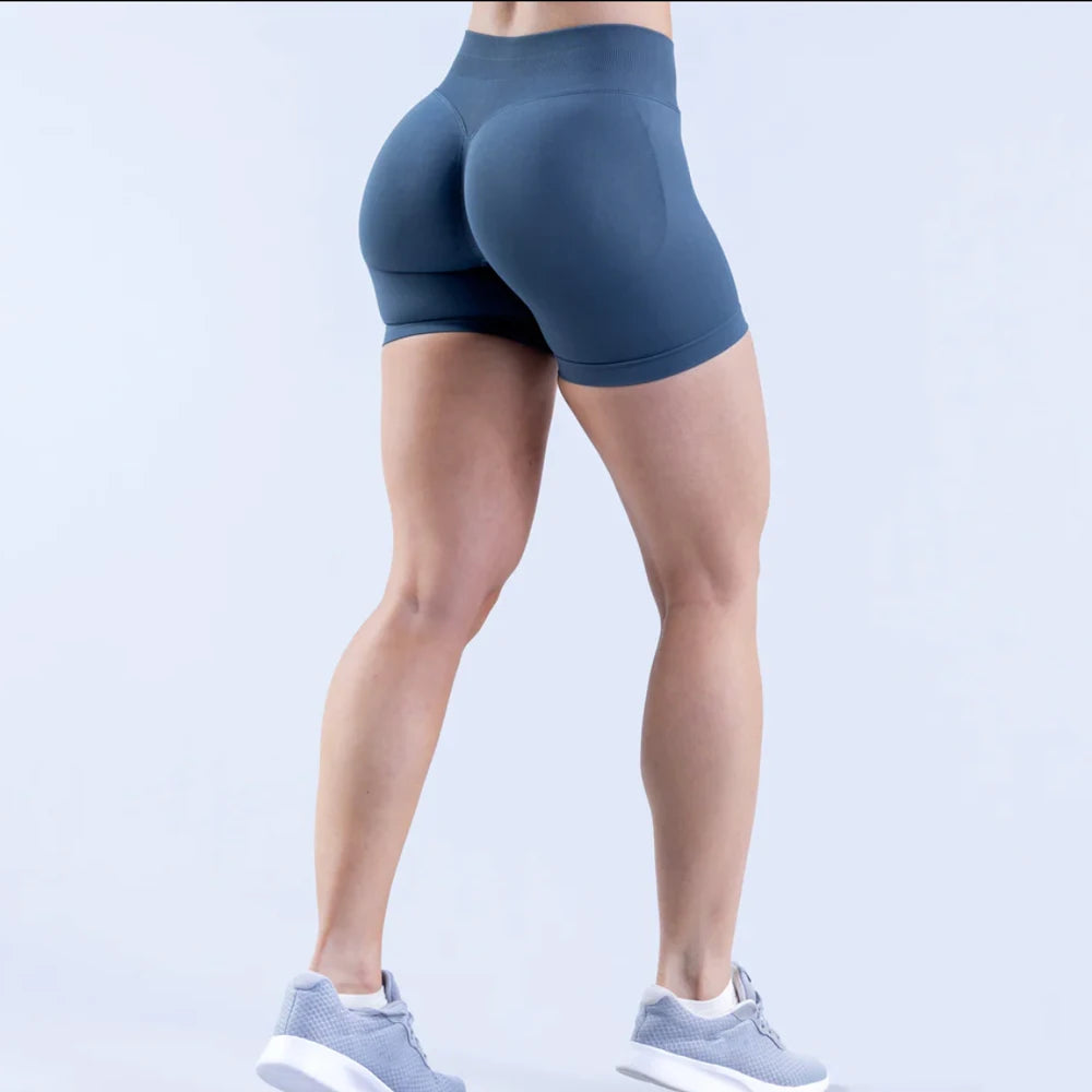 Low Ribbed Band Shorts - Seamless Scrunch Bum Yoga Booty Shorts - Impact 4.5"