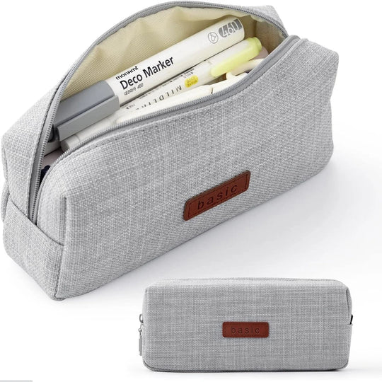 Pencil Case – Washable Cotton Linen Pen Bag for School & Office Supplies