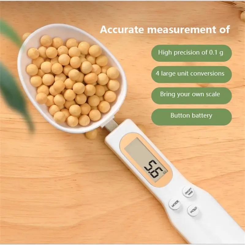 Adjustable Weighing Spoon Kitchen Scale - Precise Digital Measuring Tool with LCD Display