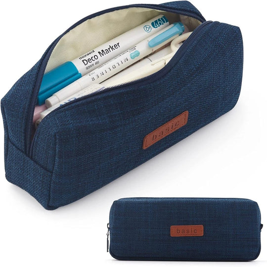 Pencil Case – Washable Cotton Linen Pen Bag for School & Office Supplies