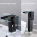 Luxury LED Black Basin Faucet Tall And Short Tap Bathroom Single Handle Cold and Hot Water Flow Produces Electricity