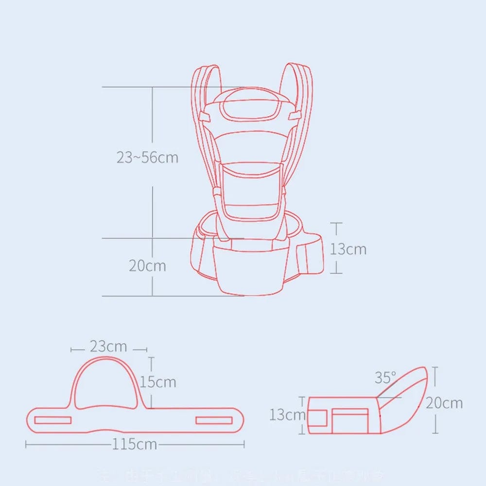 Ergonomic Baby Carrier Backpack - Newborn Hipseat for Comfortable Travel and Babywearing