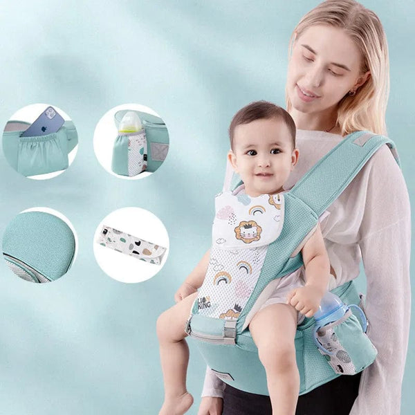 Ergonomic Baby Carrier Backpack - Newborn Hipseat Carrier, Front Facing Kangaroo Baby Wrap Sling for Comfortable Travel