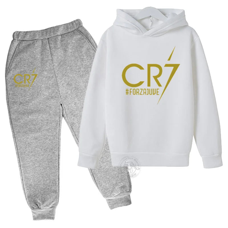 Trendy Football Boys CR7 Hoodie Set - Perfect Children's Long Sleeve Clothing