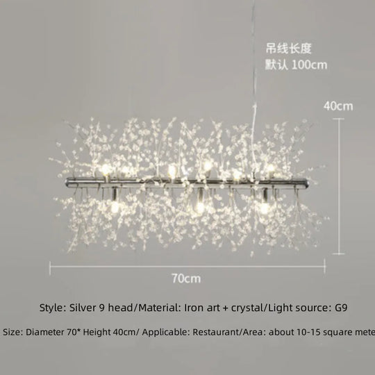 Modern Fireworks Crystal Chandelier | Dimmable LED Light for Bars & Clothing Stores