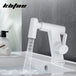 White Basin Faucet: Brass Pull-Out Mixer Tap for Effortless Hot and Cold Water Control