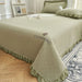 Luxury Soft Knitted Cotton Ruffle Bedspread – Comfortable Quilted Double Bed Cover Set