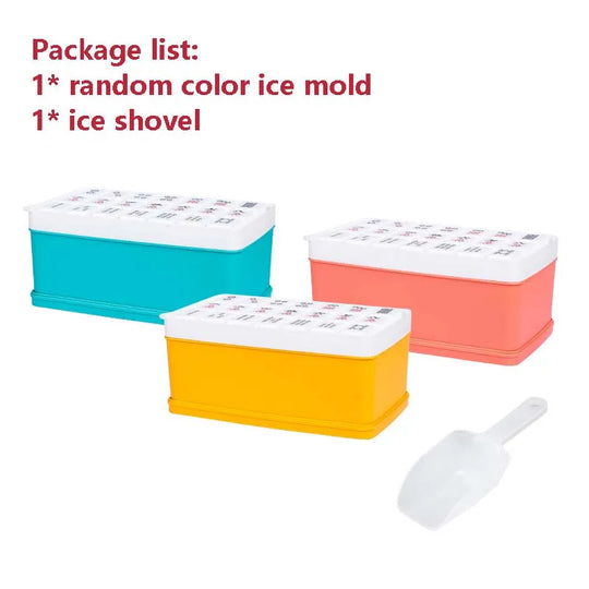 Ice Mold - 21 Grids Tray with Storage Box and Shovel - Eco-Friendly 21 Grids Ice Tray