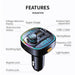 Bluetooth 5.0 FM Transmitter | Handsfree Car Radio | 22.5W Super Quick Charge