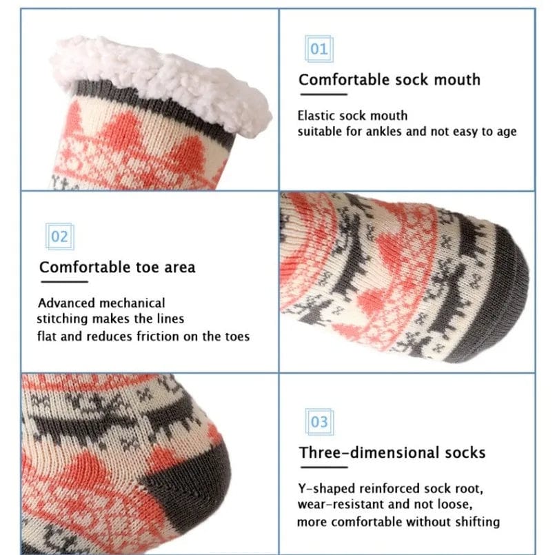 Warmth Meets Whimsy: Fuzzy Fluffy Deer, Elk, and Bear Socks – Perfect Winter Treat