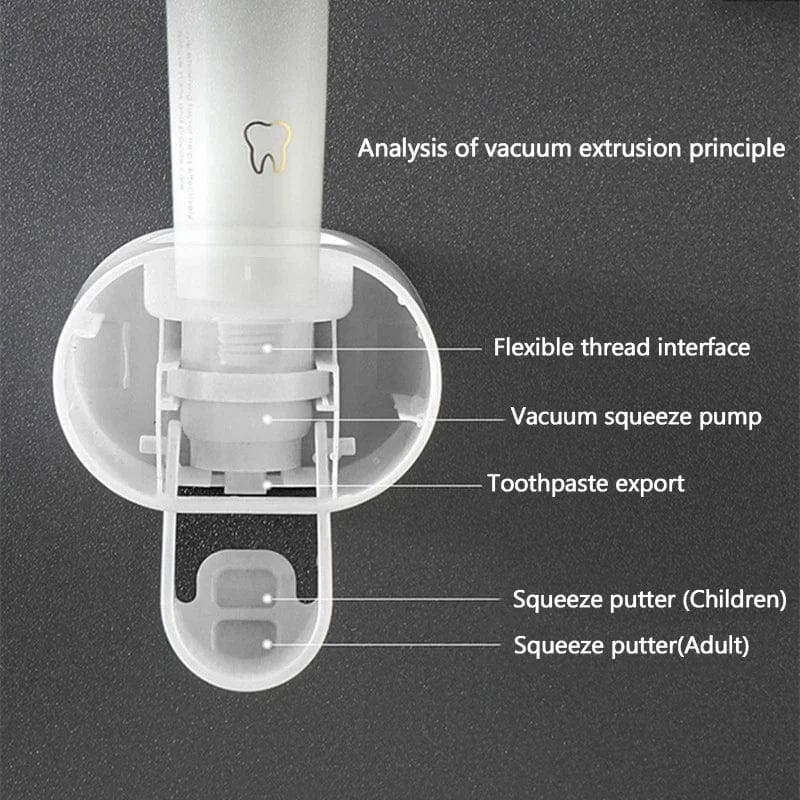 Simplify Your Routine: Automatic Toothpaste Dispenser with Toothbrush Holder for Effortless Dental Care