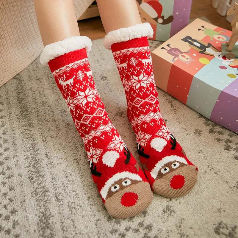 Warmth Meets Whimsy: Fuzzy Fluffy Deer, Elk, and Bear Socks – Perfect Winter Treat