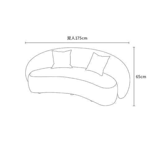 Minimalist 3-Seater Sofa – White Lambswool Curved Sofa for Living Room Comfort