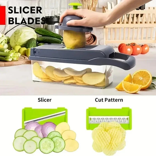 Multifunctional Vegetable Chopper - Stainless Steel Slicer and Dicer