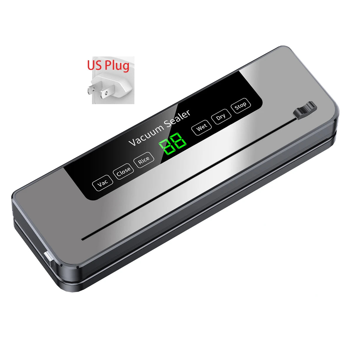 Food Vacuum Sealer – Built-in Cutter and UV Sterilization for Kitchen Storage