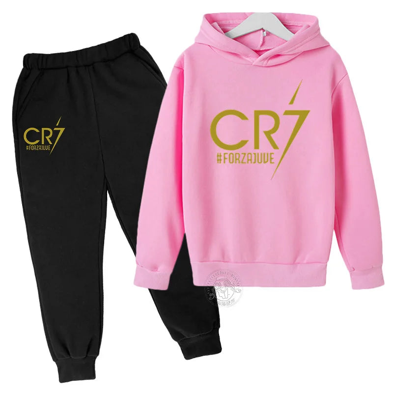 Trendy Football Boys CR7 Hoodie Set - Perfect Children's Long Sleeve Clothing