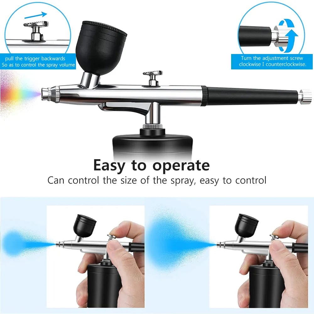 Portable Airbrush Nail Kit with Compressor - Ideal for Nail Art, Painting Crafts, and More