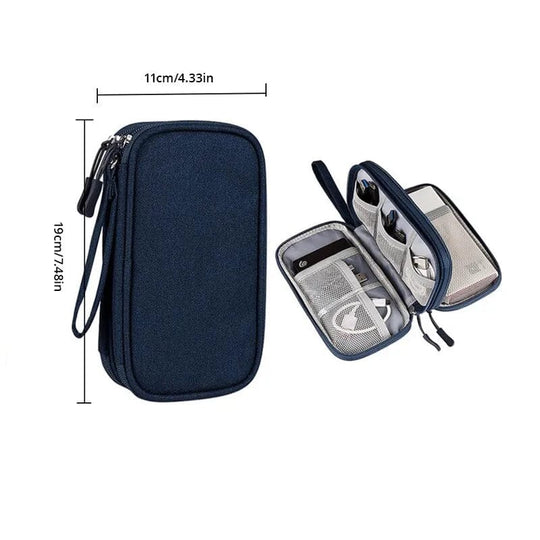 On-the-Go Organization: Stylish Travel Portable Digital Storage Bag in Pink, Grey, Black, or Navy