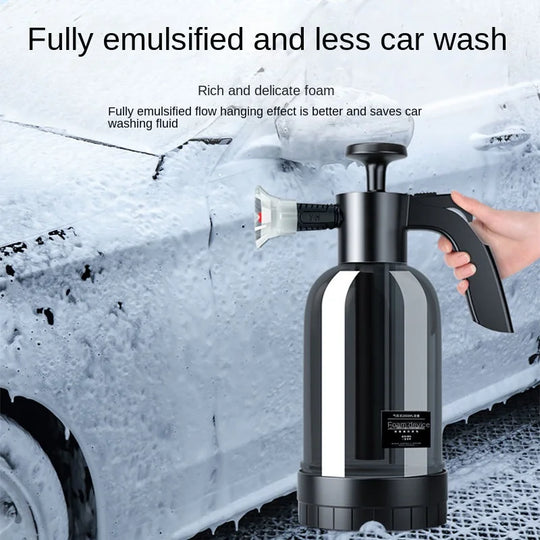 Snow Foam Car Wash Spray Bottle - 2L Hand Pump Foam Sprayer with 3 Nozzles for Easy Cleaning