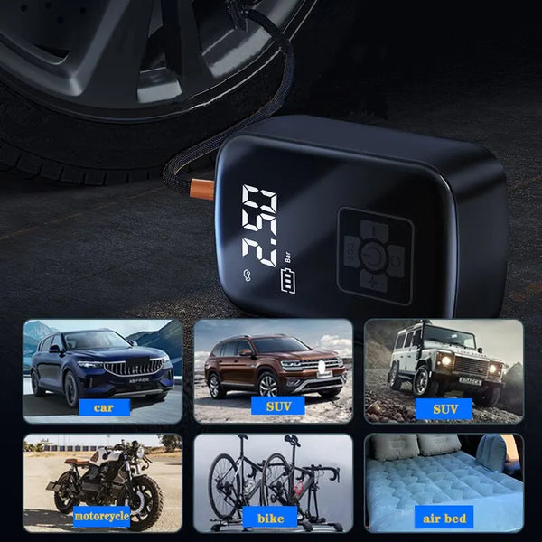 Wireless Car Air Compressor Electric Tire Inflator Pump for Motorcycle Bicycle Boat AUTO Tyre Balls
