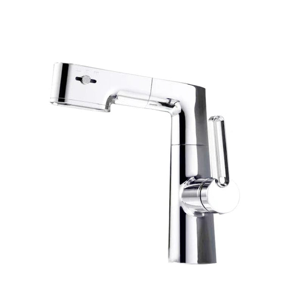 VGX Multifunctional Bathroom Faucets Pull Out Basin Mixer Sink Faucet Gourmet LED Temperature Tap 360° Tapware Crane Brass White
