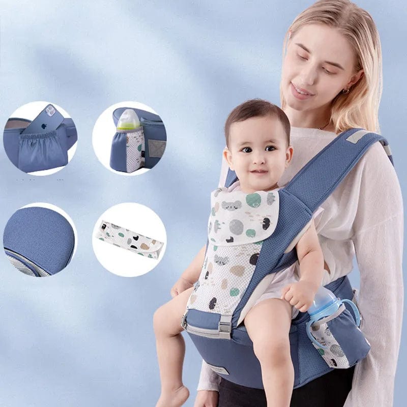 Ergonomic Baby Carrier Backpack - Newborn Hipseat for Comfortable Travel and Babywearing