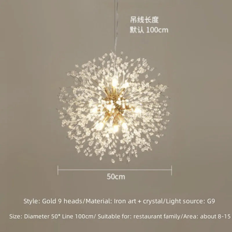 Modern Fireworks Crystal Chandelier | Dimmable LED Light for Bars & Clothing Stores