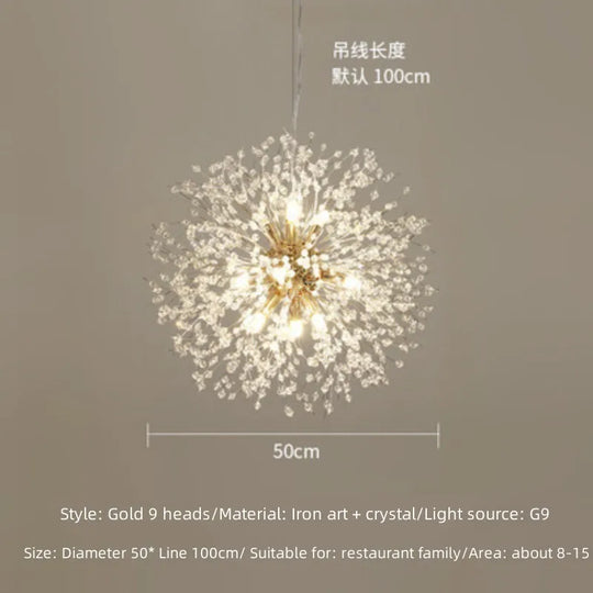 Modern Fireworks Crystal Chandelier | Dimmable LED Light for Bars & Clothing Stores