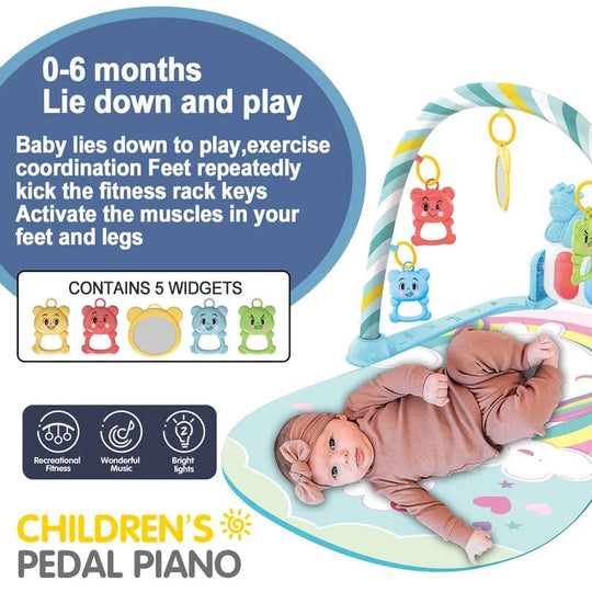 Baby Fitness Play Gym: Music Piano Blanket Pad, 0-36 Months