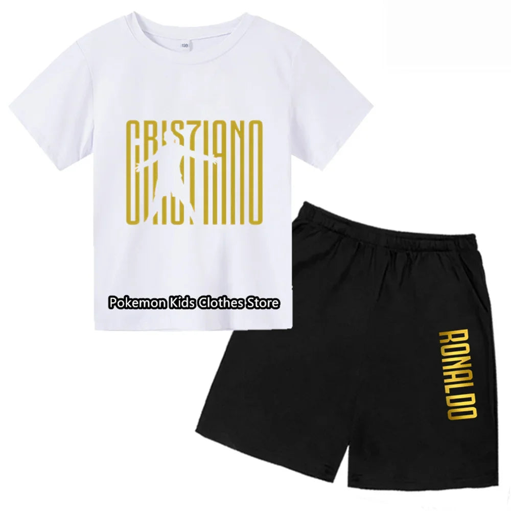 CR7 Baby Boys Clothing Sets - Summer Kids Sports T-shirt + Shorts 2-piece Set