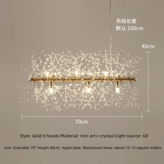 Modern Fireworks Crystal Chandelier | Dimmable LED Light for Bars & Clothing Stores