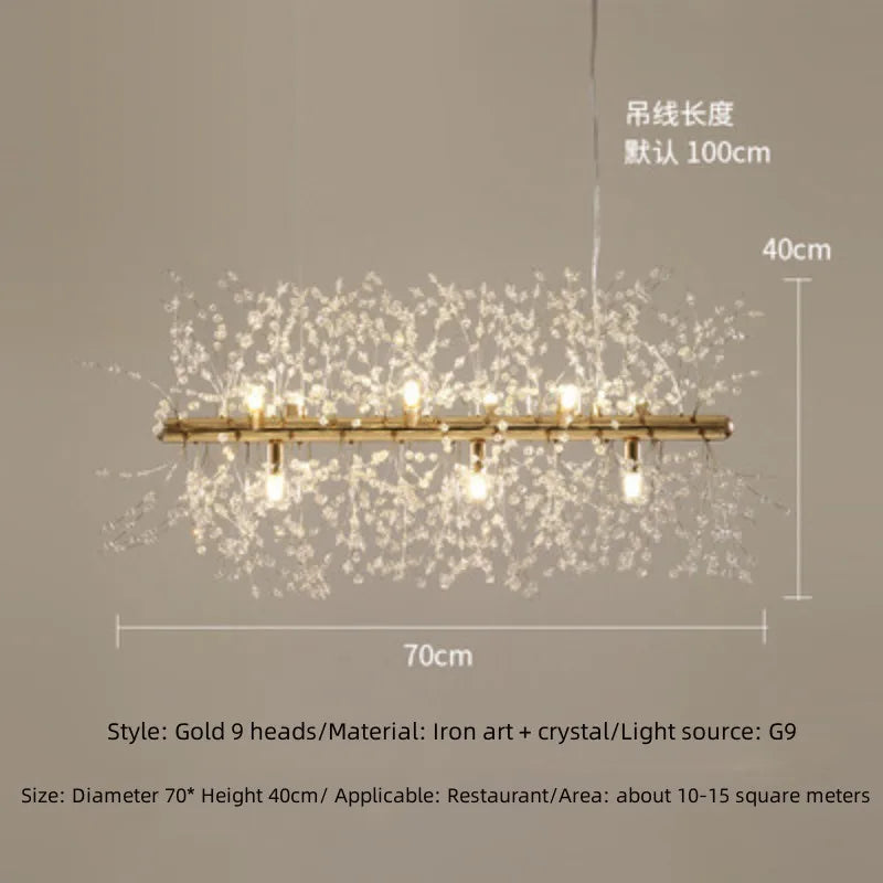 Modern Fireworks Crystal Chandelier | Dimmable LED Light for Bars & Clothing Stores