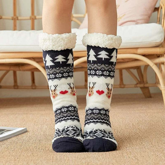 Warmth Meets Whimsy: Fuzzy Fluffy Deer, Elk, and Bear Socks – Perfect Winter Treat